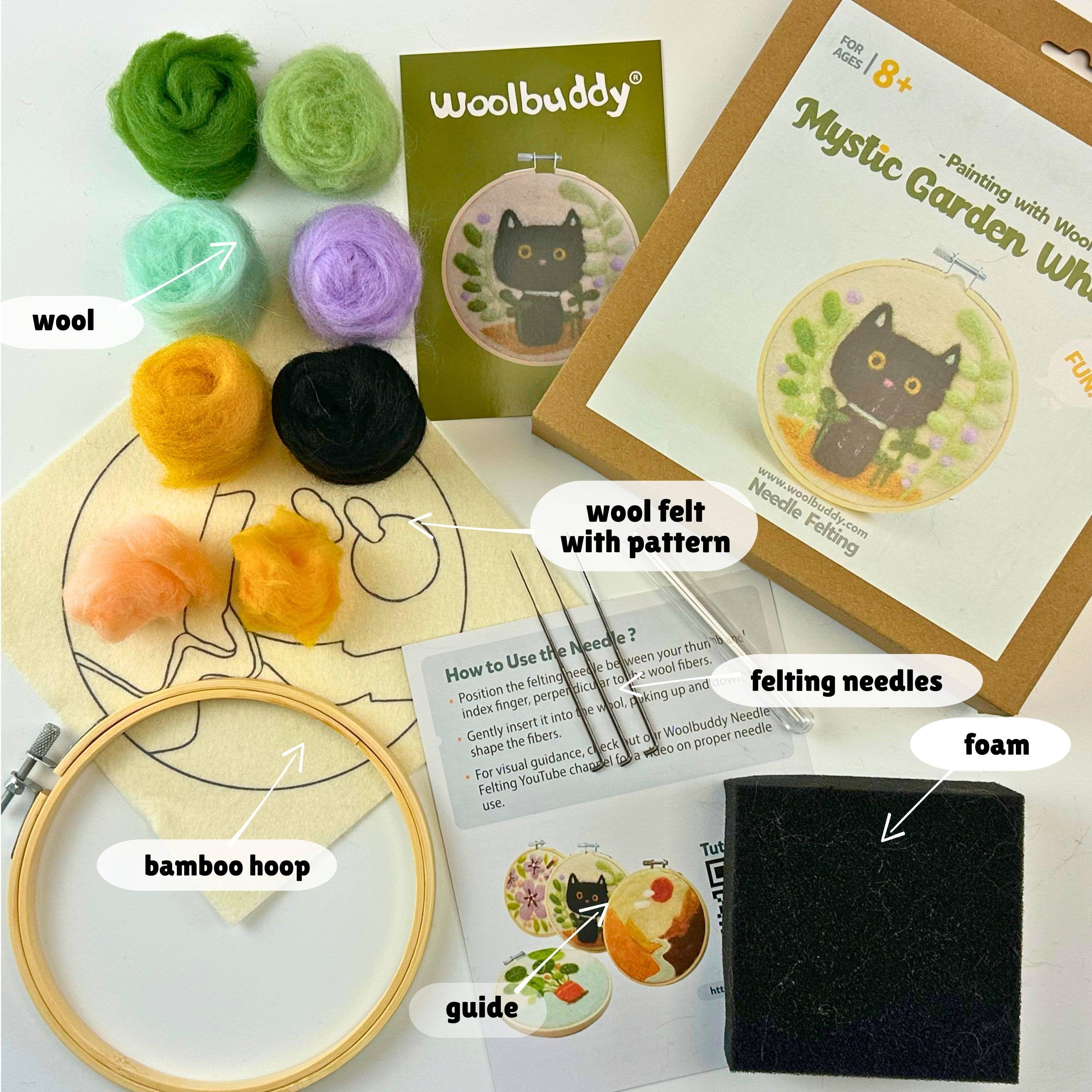 Wool Painting Kit: Mystic Garden Whiskers Cat