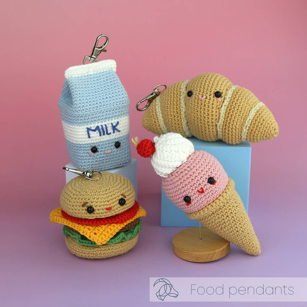 DIY Crochet Kit - Hamburger Bag Charm
