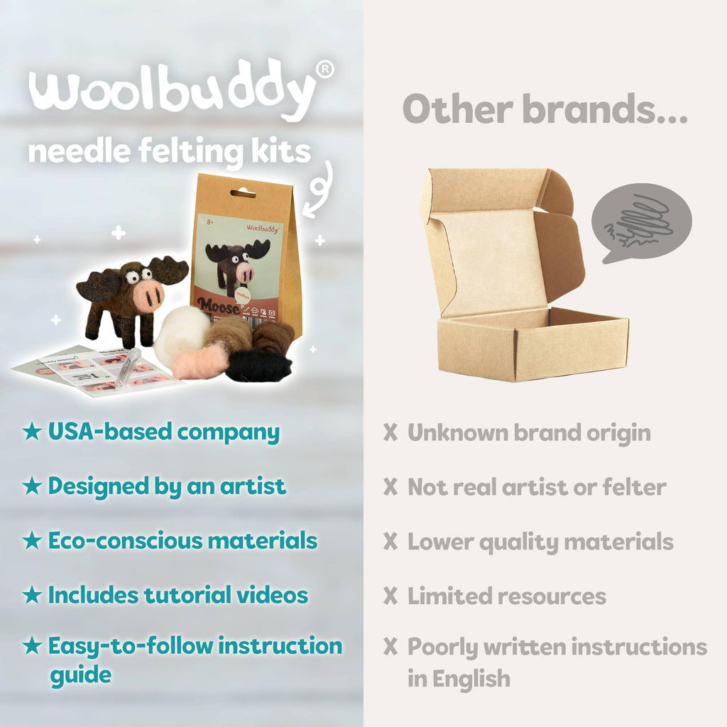 Needle Felting Kit – DIY Black Cat craft kit for beginners