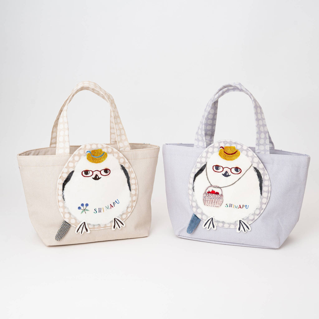 Kusuguru Shimapu Bird Embroidered Canvas Tote