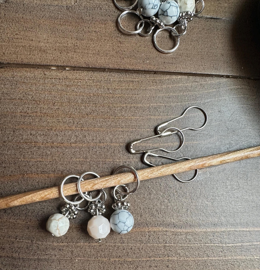 Stone Bead stitch marker set - 3 piece
