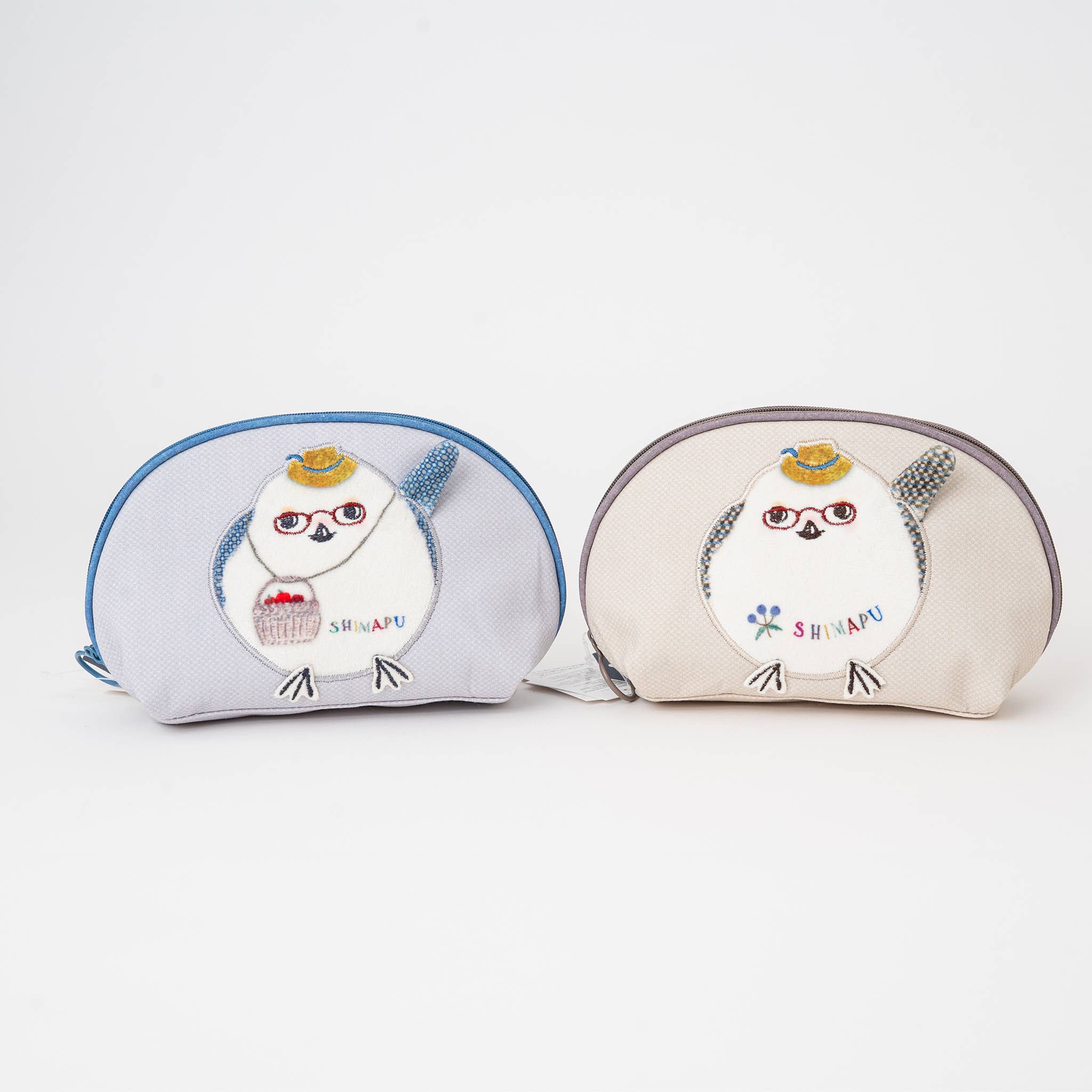 Kusuguru Shimapu Bird Embroidered Shell Pouch