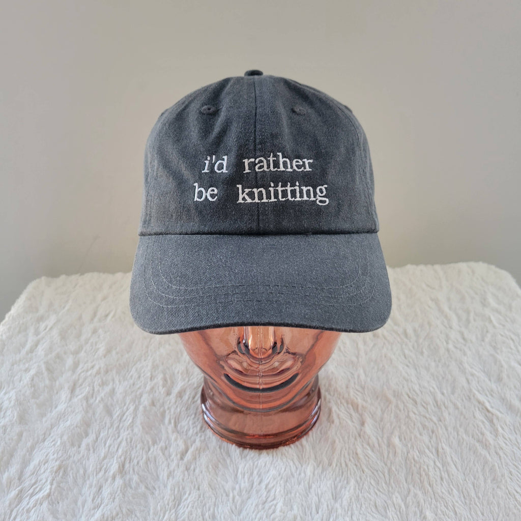 "i'd rather be knitting" Baseball Hat