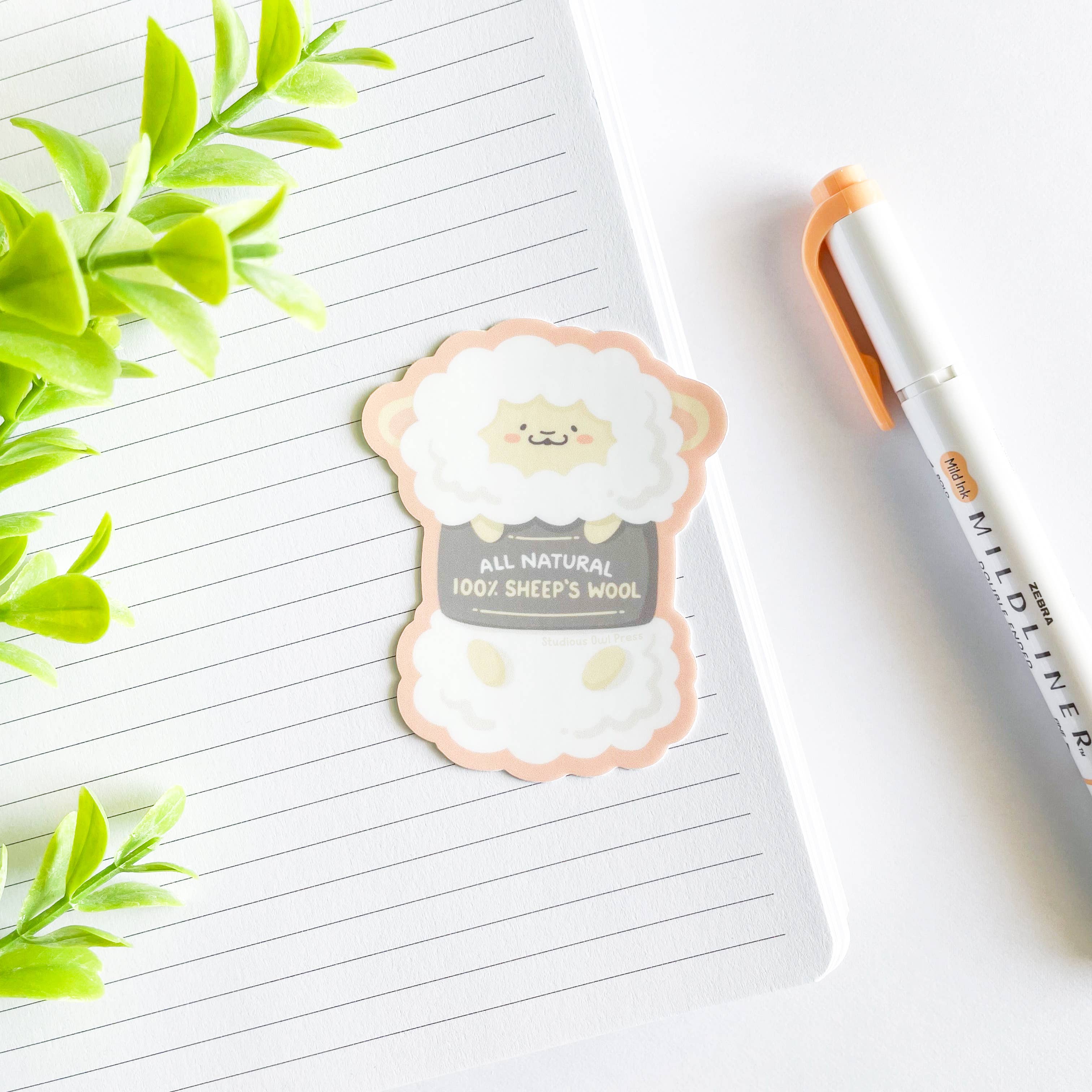 Cute Sheep Wool Yarn Skein Waterproof Matte Vinyl Sticker