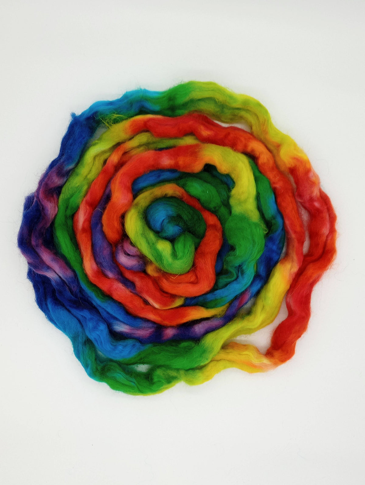 HM Lloyd BFL/Mohair Hand Dyed Roving - 100 g. braids - Rainbow