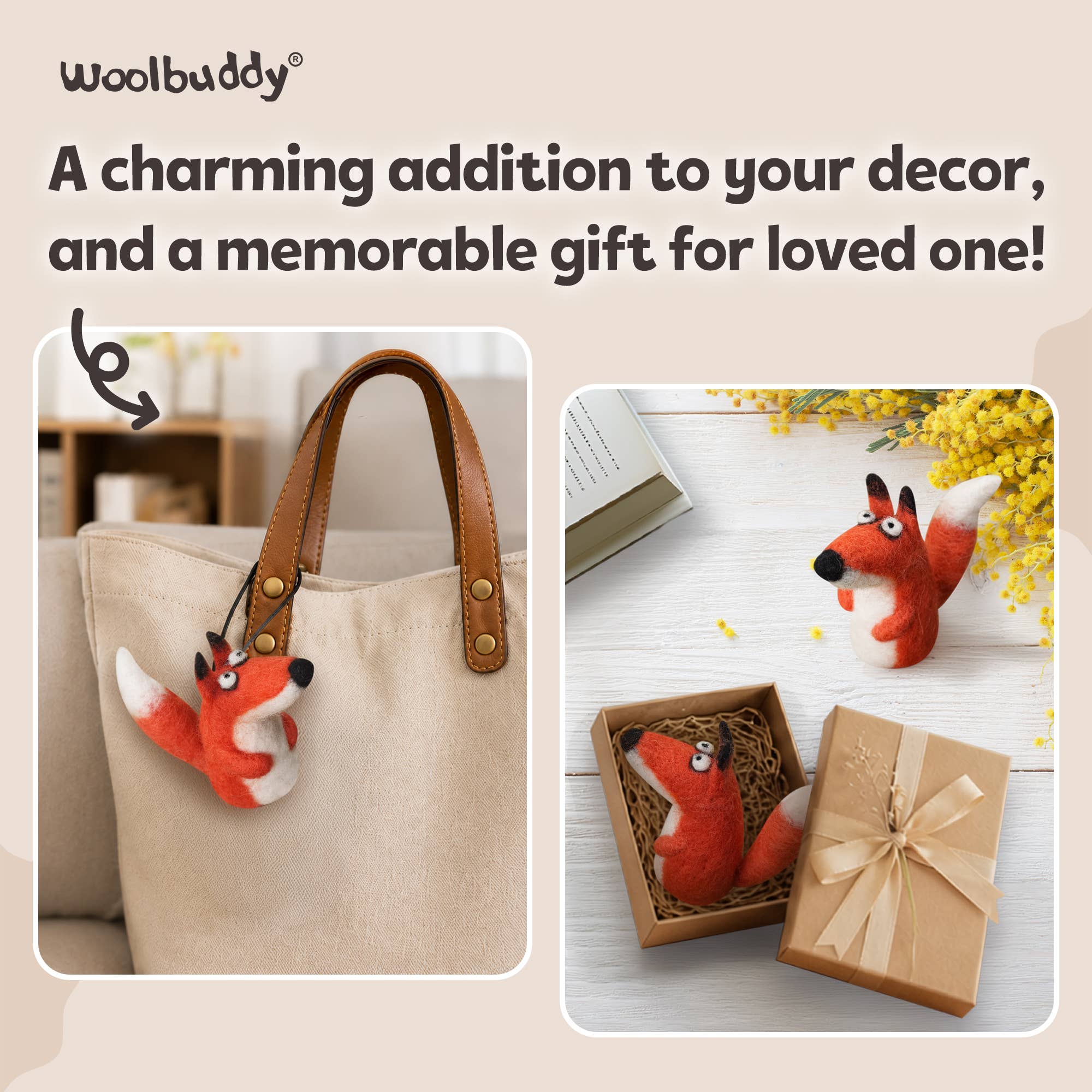 Needle Felting Kit – Wool fox DIY Craft Kit for Beginners