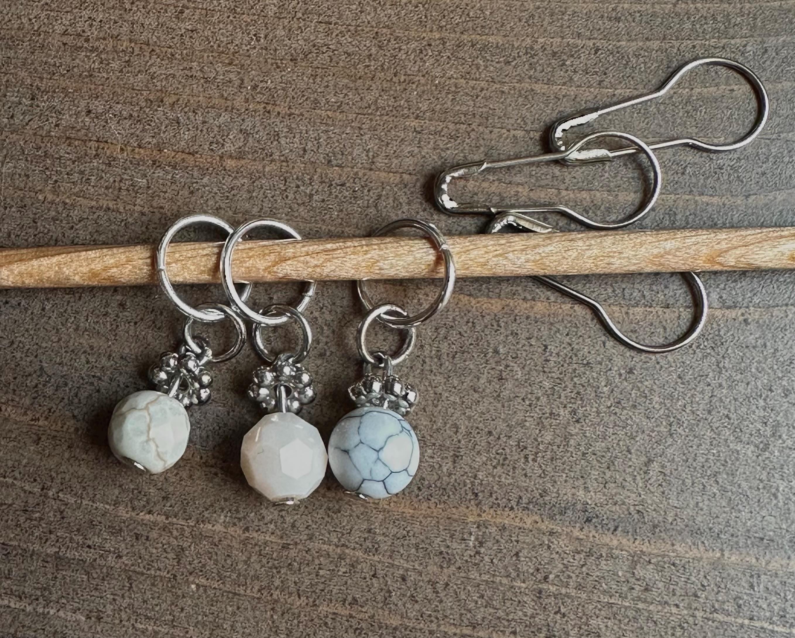 Stone Bead stitch marker set - 3 piece