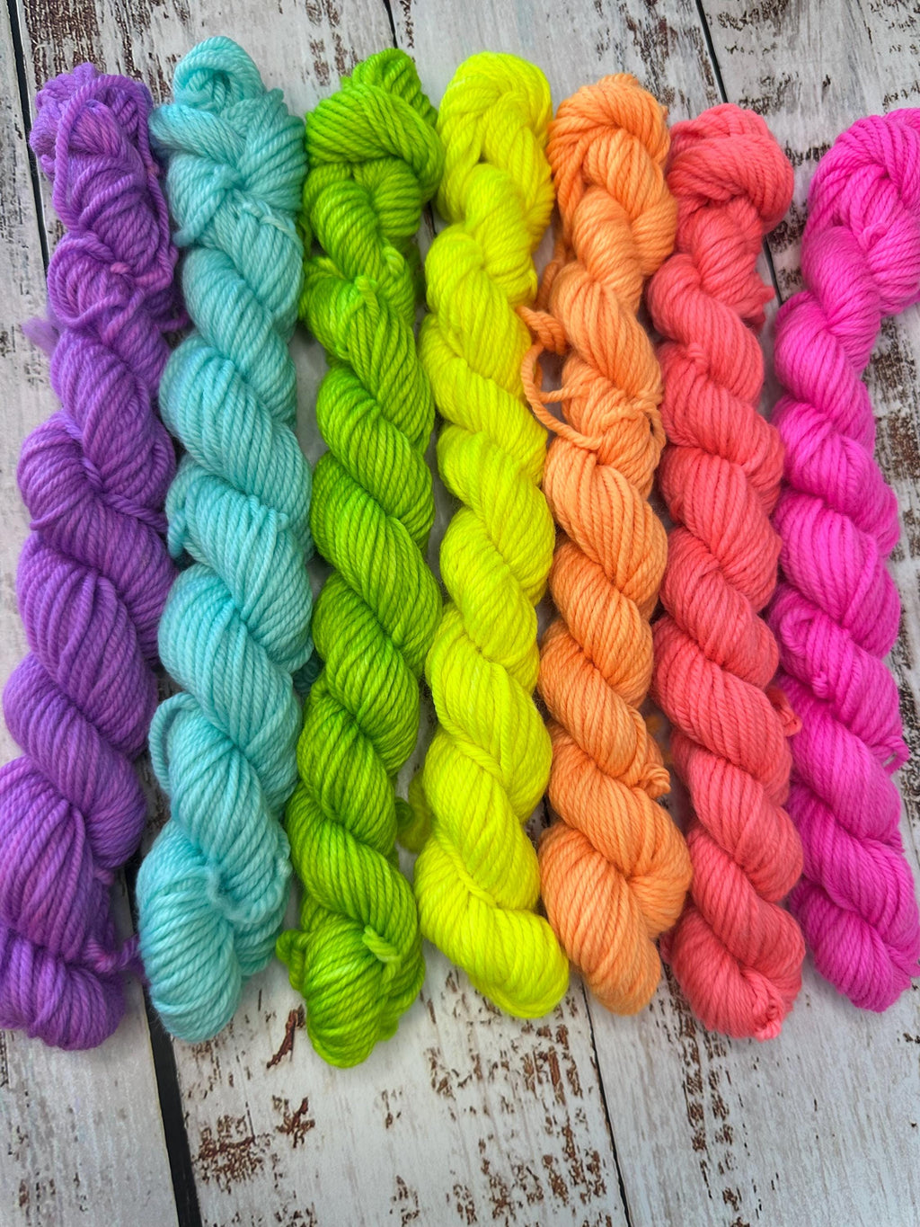Neon Rainbow Mini Skein Set