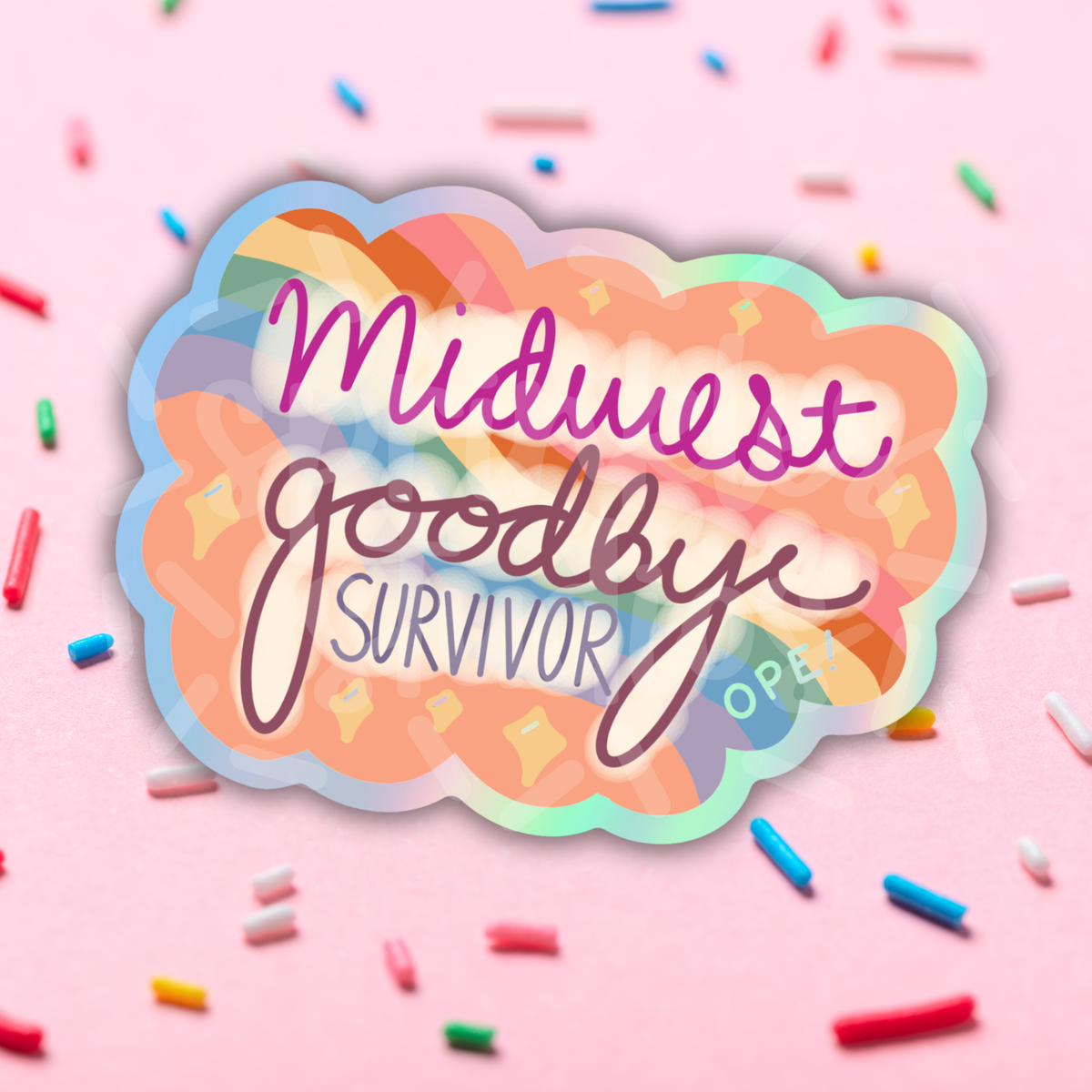 Midwest Goodbye Survivor Holographic Vinyl Sticker