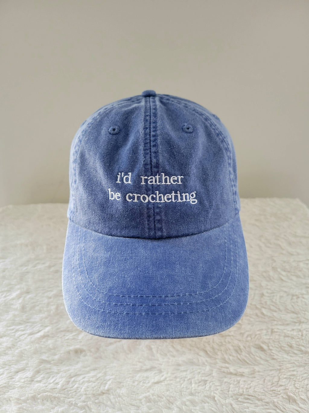 "i'd rather be crocheting" Baseball Hat