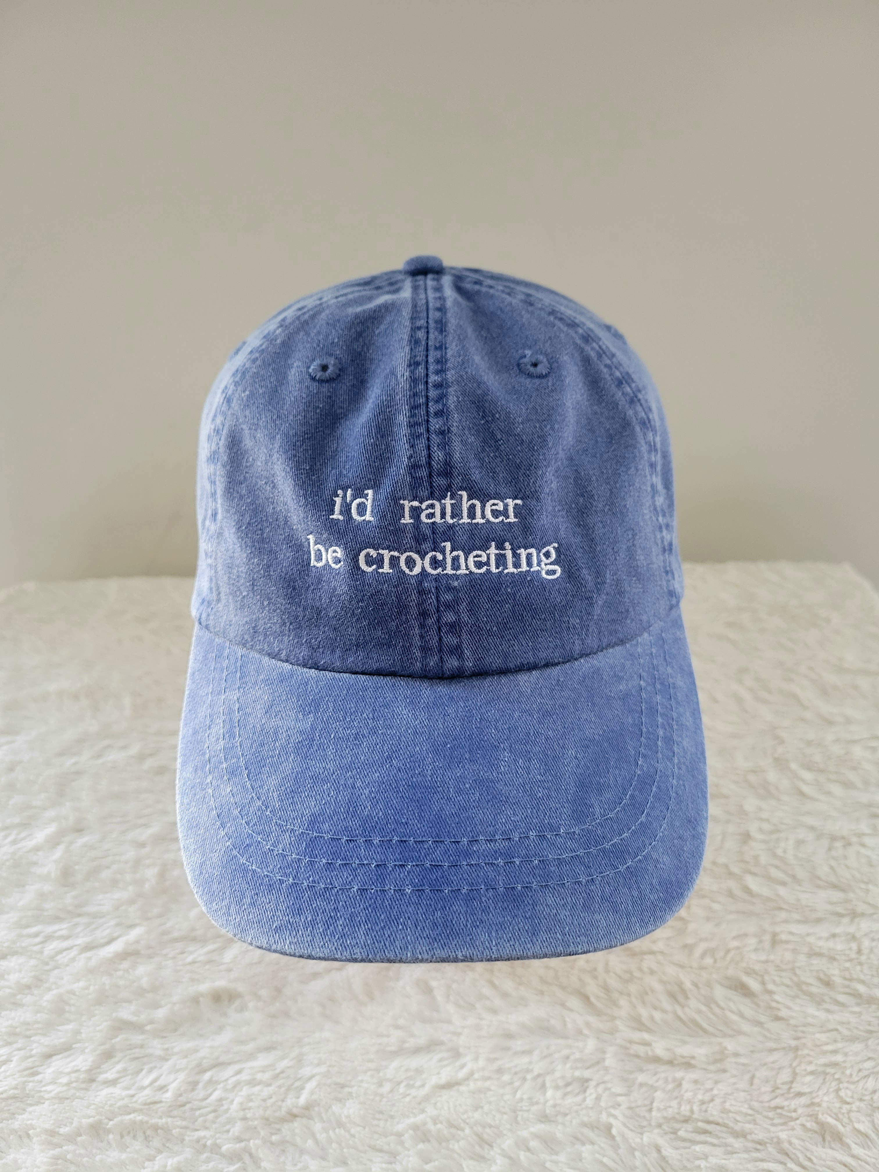 "i'd rather be crocheting" Baseball Hat