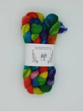HM Lloyd BFL/Mohair Hand Dyed Roving - 100 g. braids - Rainbow