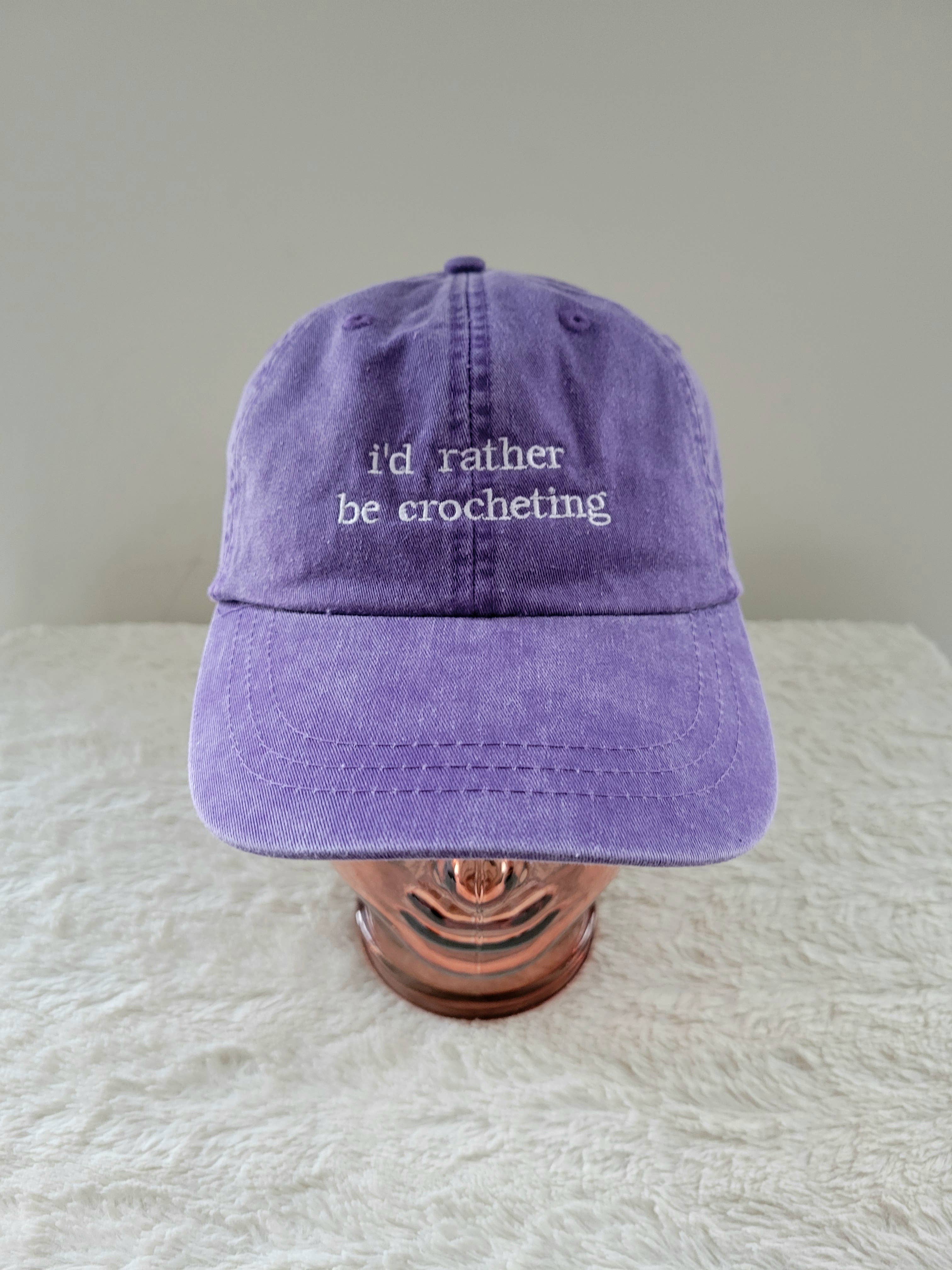"i'd rather be crocheting" Baseball Hat