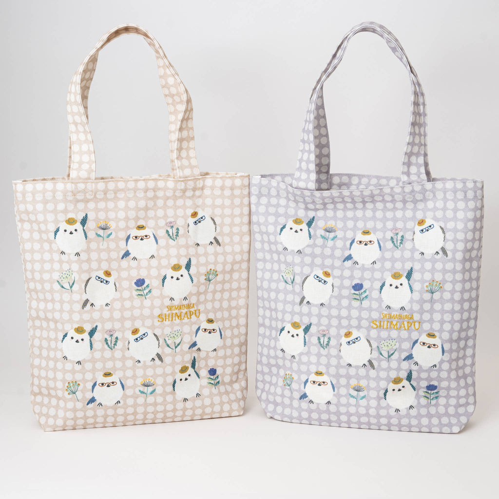 Kusuguru Shimapu Bird Embroidered Canvas Shoulder Tote