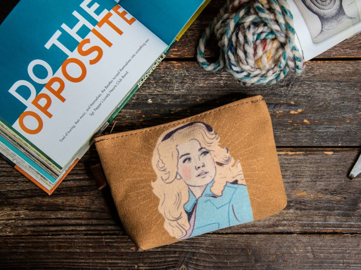 Dolly Hand Printed Canvas Zipper Pouch