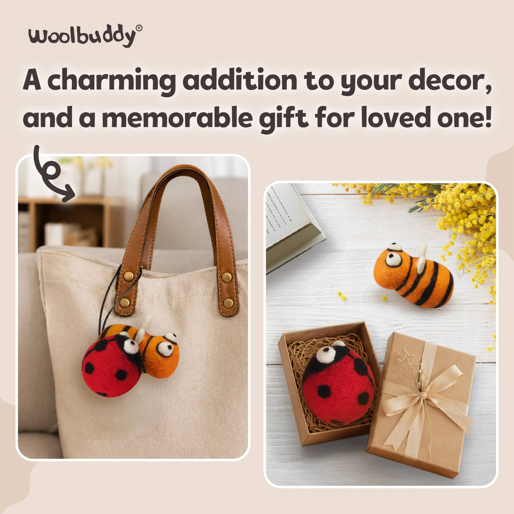 DIY Needle Felting Kit - Bee and Ladybug
