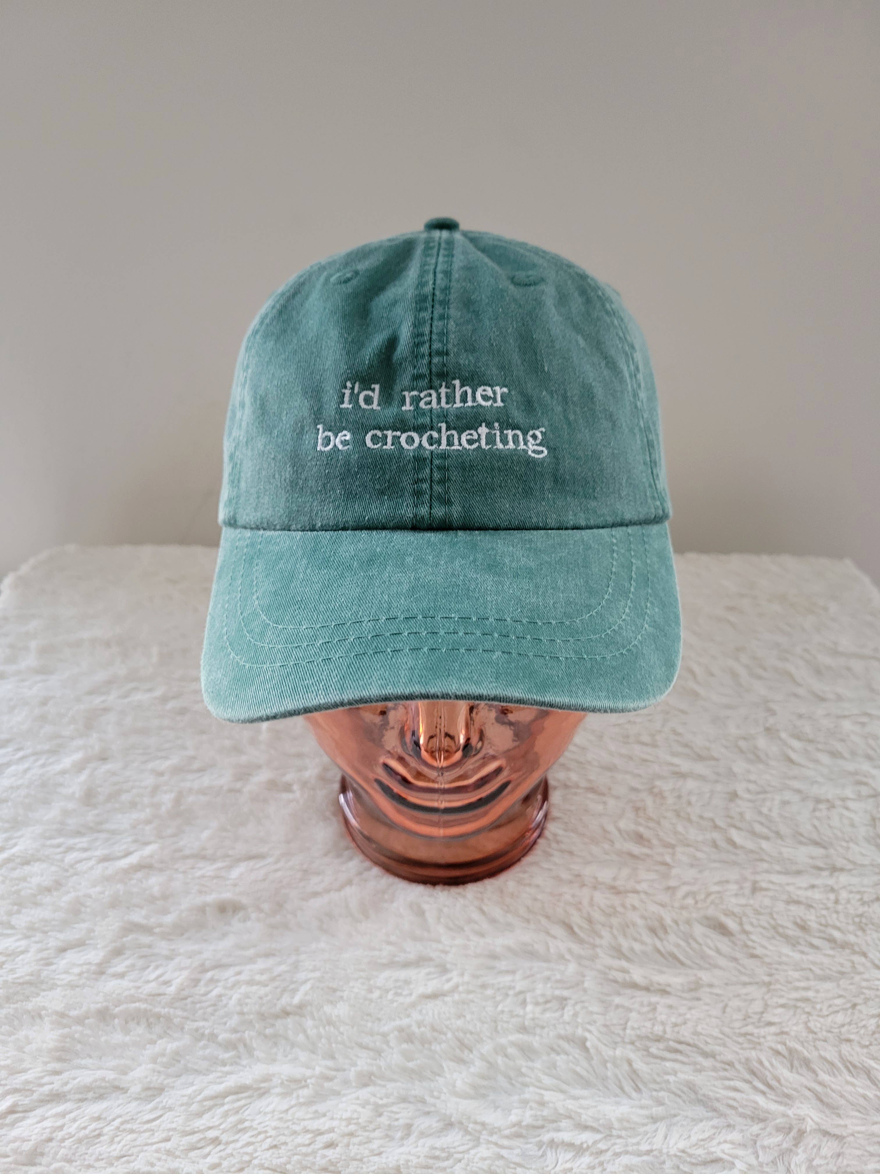 "i'd rather be crocheting" Baseball Hat