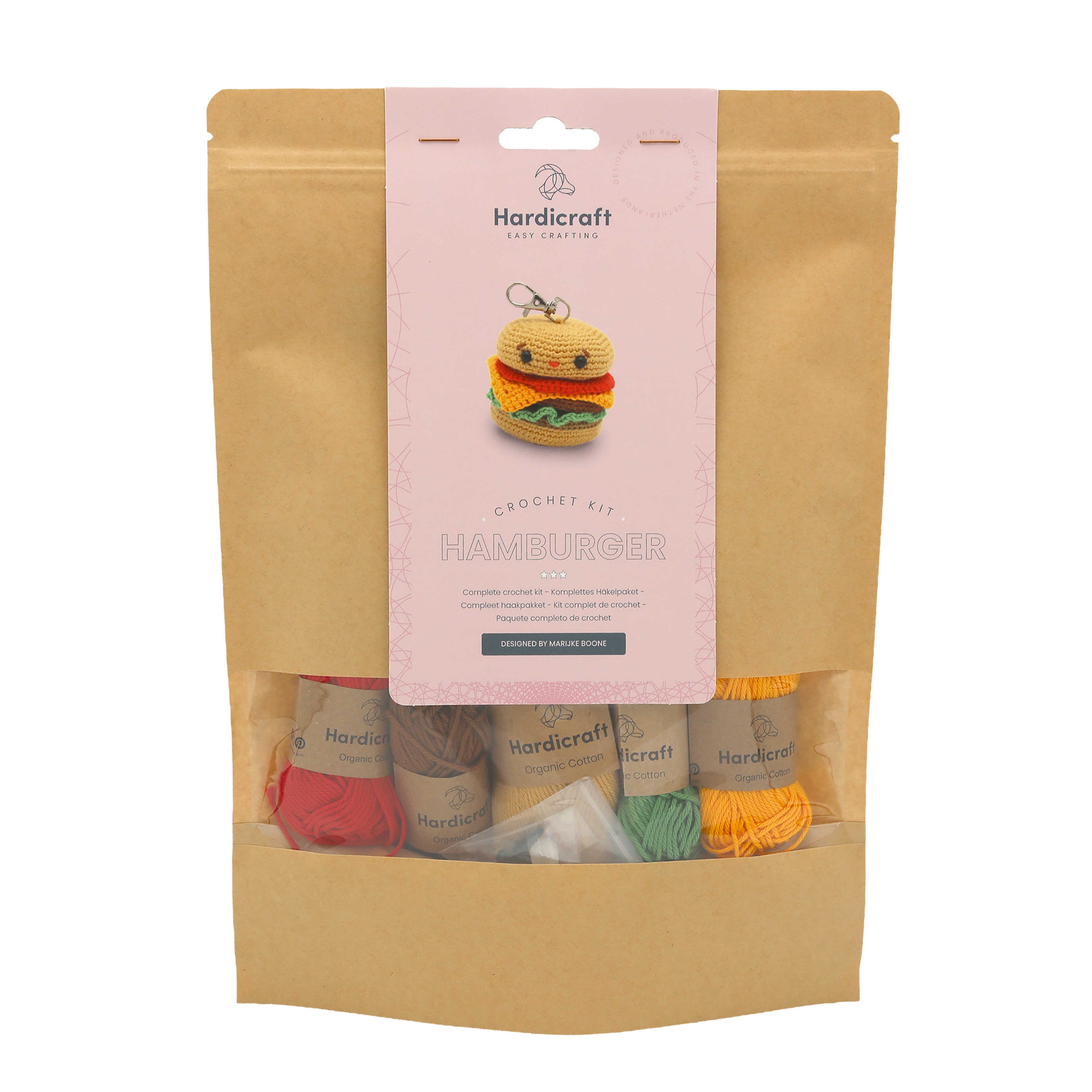 DIY Crochet Kit - Hamburger Bag Charm