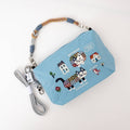 Kusuguru Japan Embroidered Cat Multi-Use Crossbody Bag