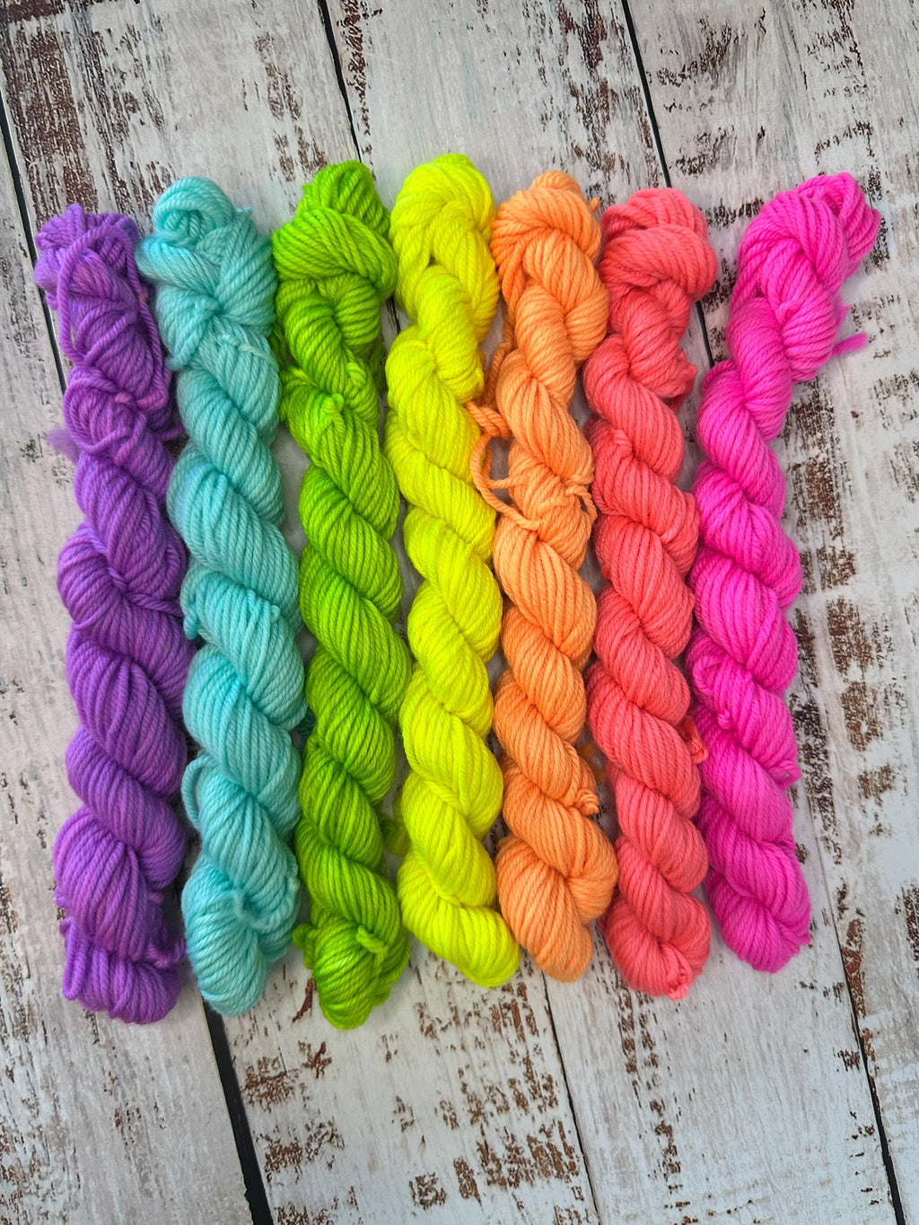 Neon Rainbow Mini Skein Set