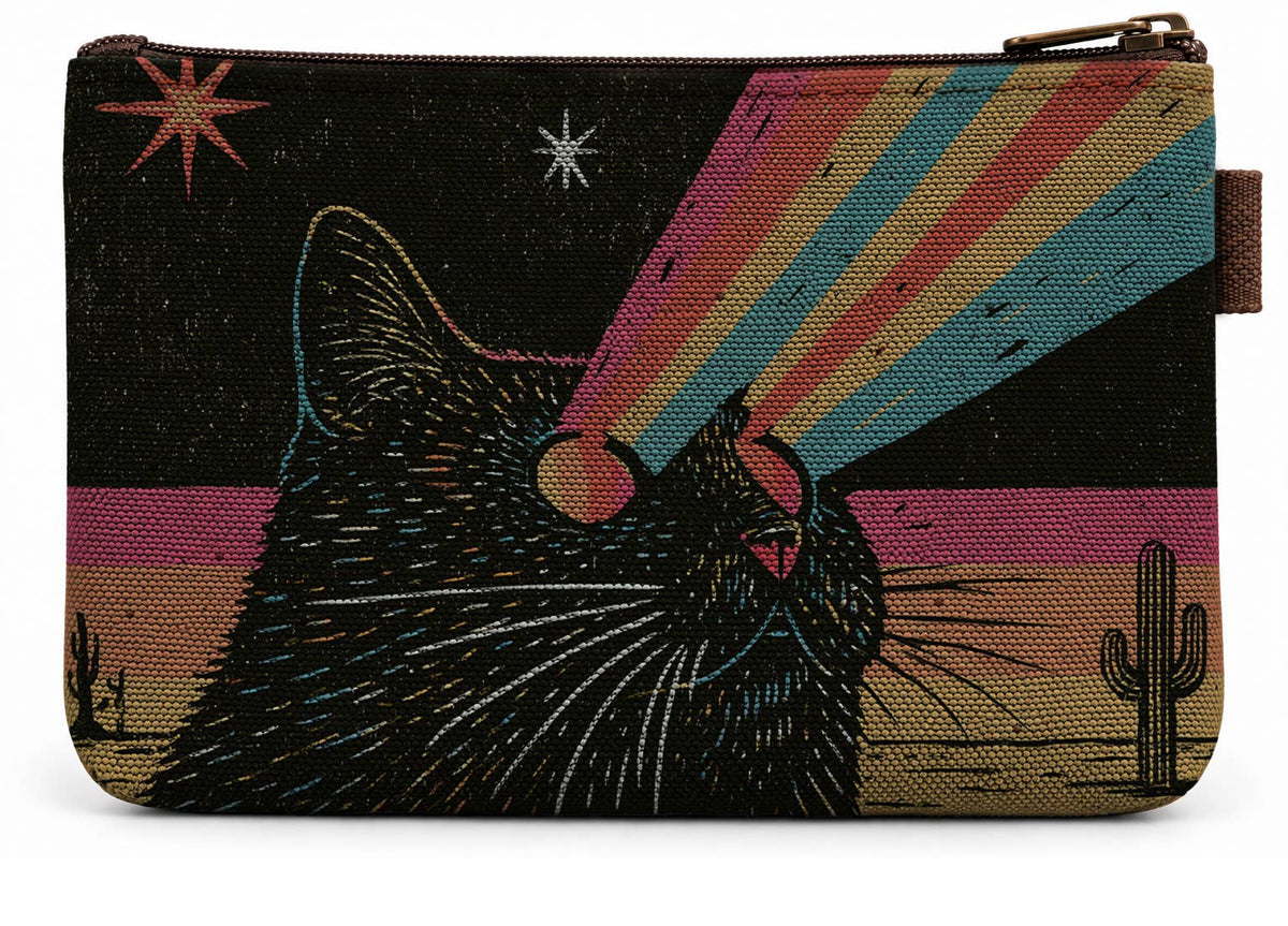 Laser Eyes – Psychedelic Cat Zipper Pouch